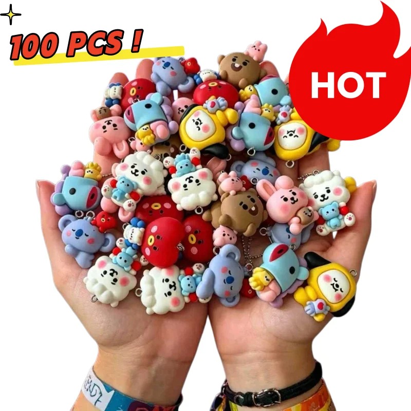 Phone Accessories Jewelry - Breloques en résine BT21, 7 pièces,