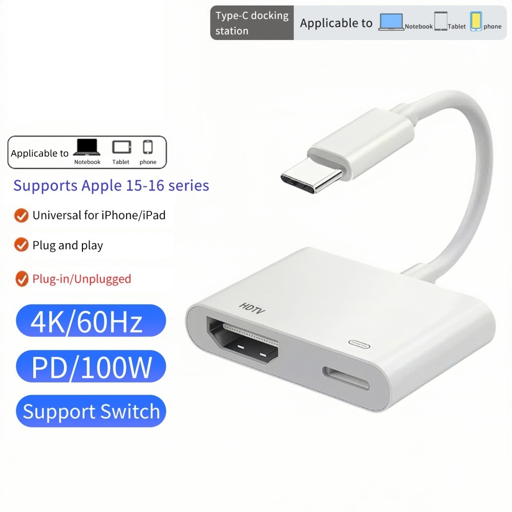 Hdmi Phone Adapter - Adaptateur convertisseur USB-C vers HDMI 4K