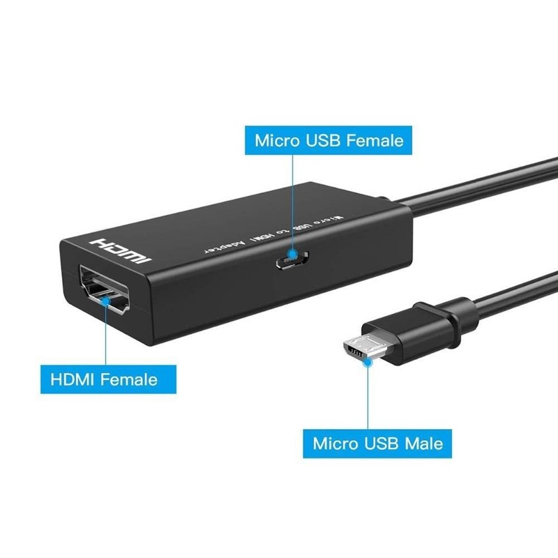 Hdmi Phone Adapter - Câble audio-vidéo HD 1080P, compatible Type