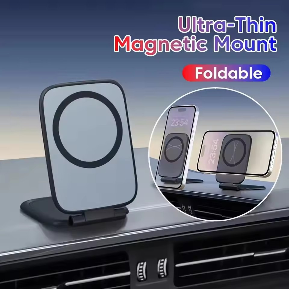 Phone Accessories For Your Car - Support magnétique ultra-fin pour téléphone, pliable,