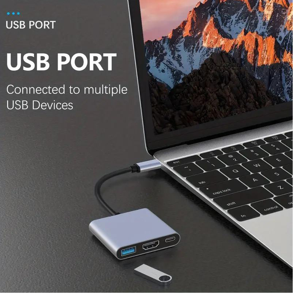 Hub USB Type-C 3 en 1, mâle ve - Hdmi Phone Adapter avis et prix
